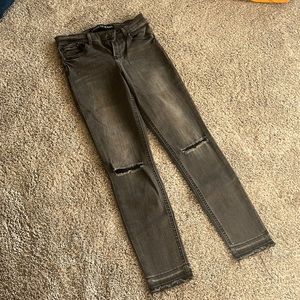 Black Stressed Skinny Jeans